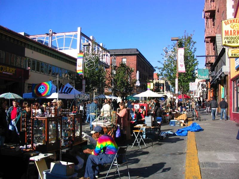 Telegraph Avenue street scene in Southside Berkeley
